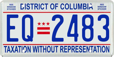 DC license plate EQ2483