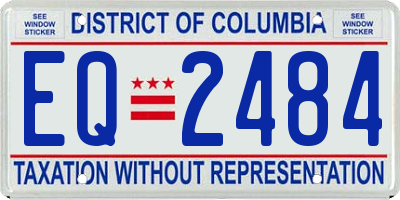 DC license plate EQ2484