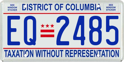 DC license plate EQ2485