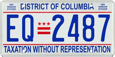 DC license plate EQ2487