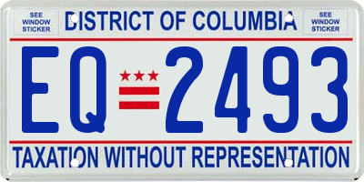 DC license plate EQ2493