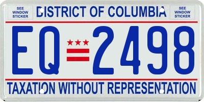 DC license plate EQ2498