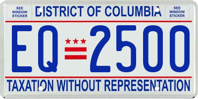 DC license plate EQ2500