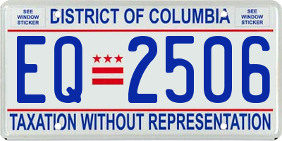 DC license plate EQ2506