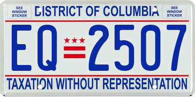 DC license plate EQ2507