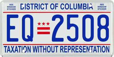 DC license plate EQ2508