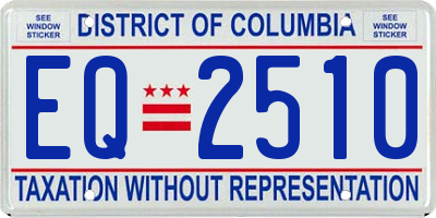 DC license plate EQ2510