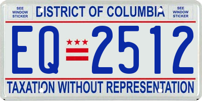 DC license plate EQ2512
