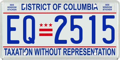 DC license plate EQ2515