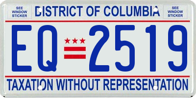 DC license plate EQ2519