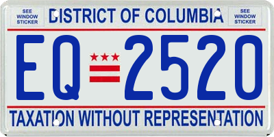 DC license plate EQ2520