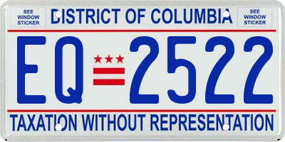 DC license plate EQ2522