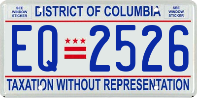 DC license plate EQ2526