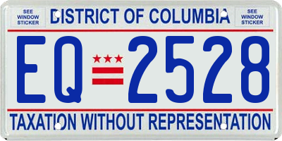 DC license plate EQ2528