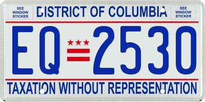 DC license plate EQ2530