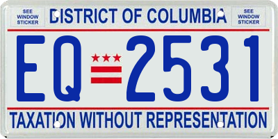 DC license plate EQ2531