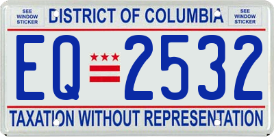 DC license plate EQ2532