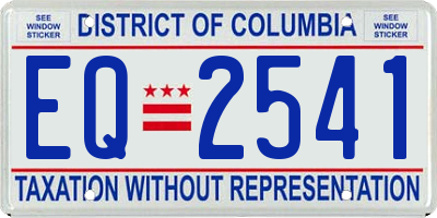 DC license plate EQ2541