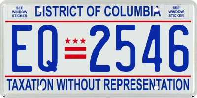 DC license plate EQ2546
