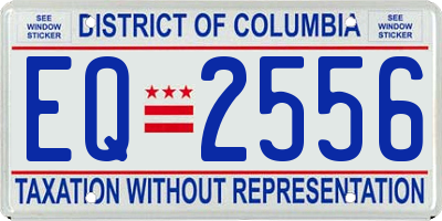 DC license plate EQ2556