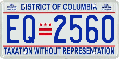 DC license plate EQ2560