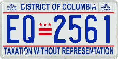 DC license plate EQ2561
