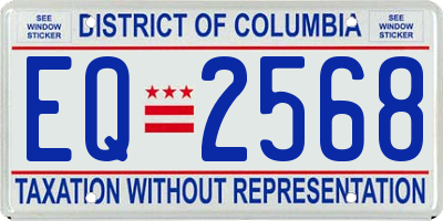 DC license plate EQ2568