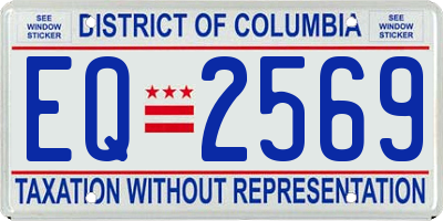 DC license plate EQ2569