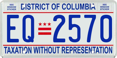 DC license plate EQ2570