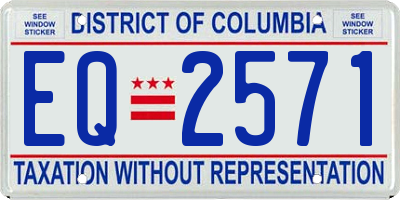 DC license plate EQ2571