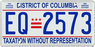 DC license plate EQ2573