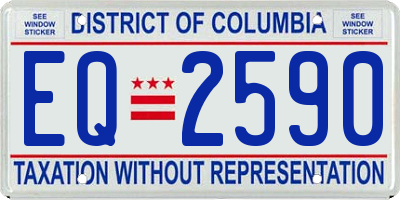 DC license plate EQ2590