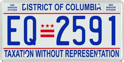 DC license plate EQ2591
