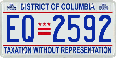 DC license plate EQ2592