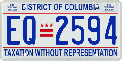 DC license plate EQ2594