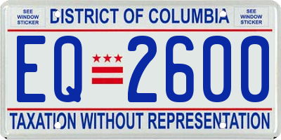 DC license plate EQ2600