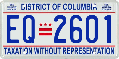 DC license plate EQ2601