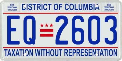 DC license plate EQ2603
