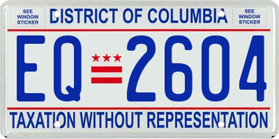 DC license plate EQ2604