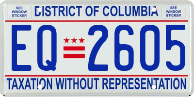 DC license plate EQ2605