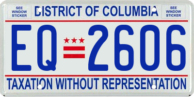 DC license plate EQ2606
