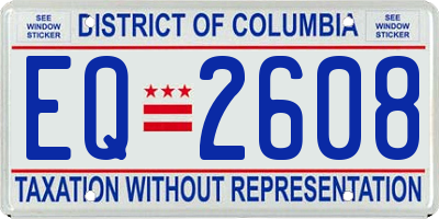 DC license plate EQ2608