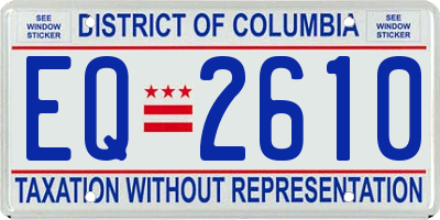 DC license plate EQ2610