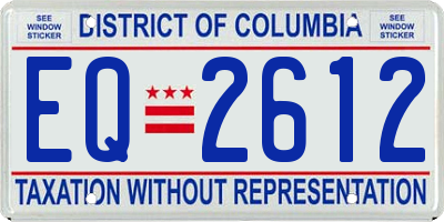 DC license plate EQ2612