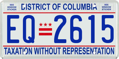 DC license plate EQ2615