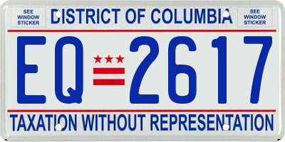 DC license plate EQ2617