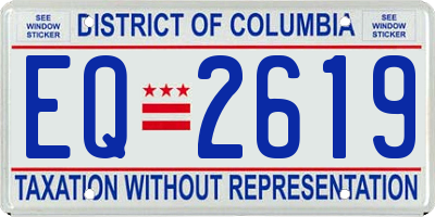 DC license plate EQ2619