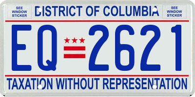 DC license plate EQ2621