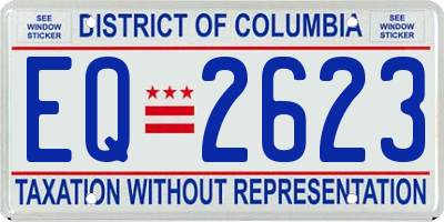DC license plate EQ2623