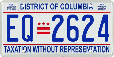 DC license plate EQ2624